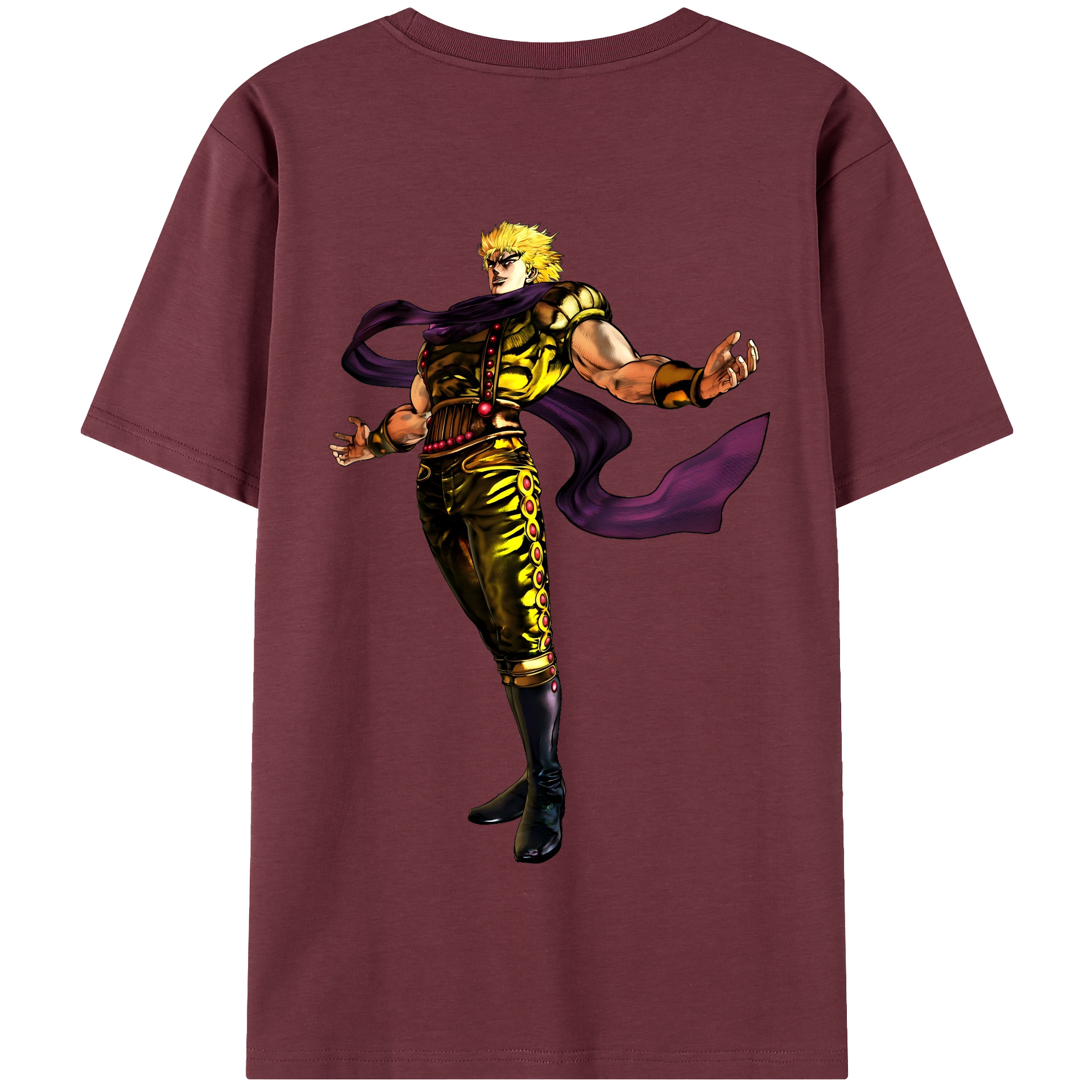（画像用） ジョジョの奇妙な冒険 ディオ?ブランドー JoJo's Bizarre Adventure Dio Brando 綿100％半袖Tシャツ（背面プリント）